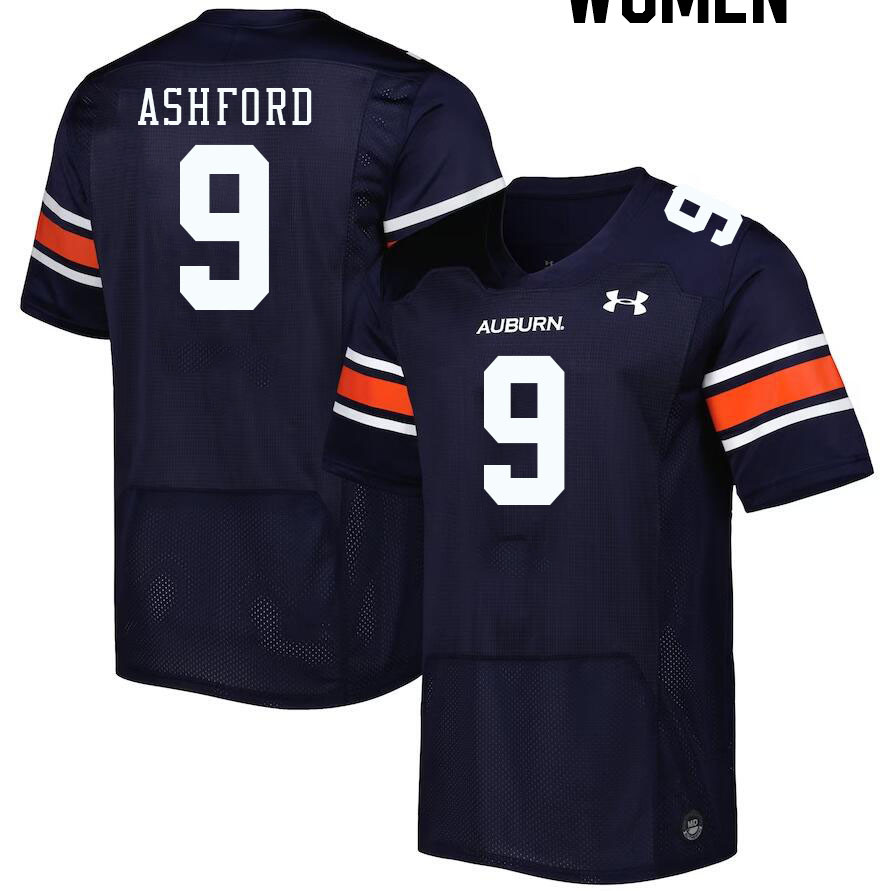 Women #9 Robby Ashford Auburn Tigers College Football Jerseys Stitched-Navy